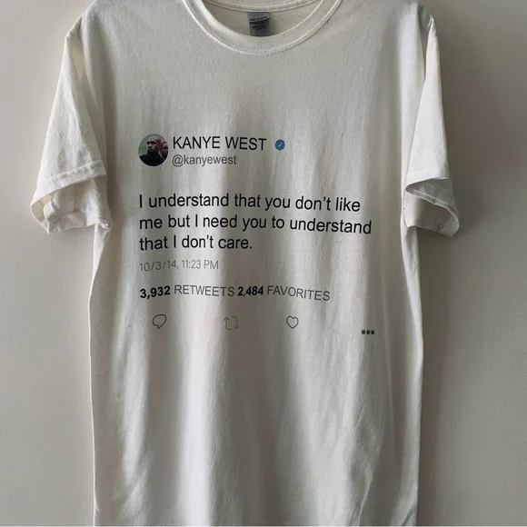 Kanye West Tweet Graphic White T-Shirt - Picture 3 of 3